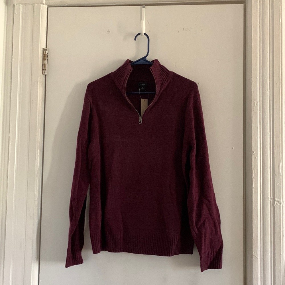 J CREW Men’s Medium Burgundy QuarterZip